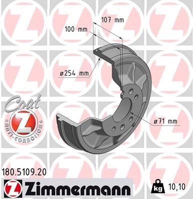 Тормозный барабан ZIMMERMANN KM IQANA 904654 180510920 изображение 0