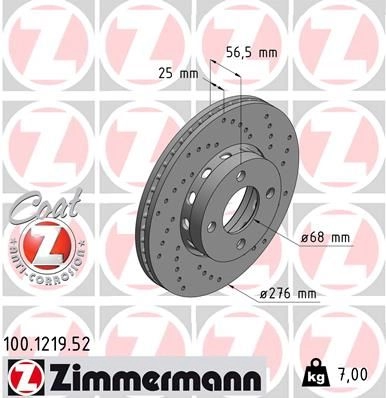 Тормозной диск ZIMMERMANN 903884 Z UMYUKY 100121952