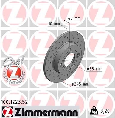 Тормозной диск ZIMMERMANN 903891 N 9XW2 100122352
