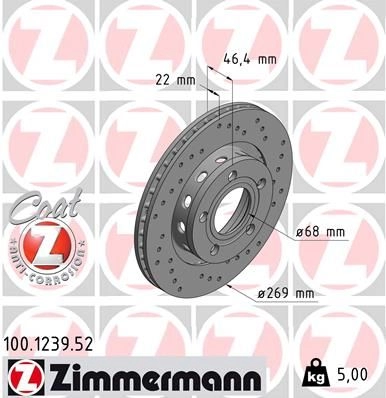 Тормозной диск ZIMMERMANN SAJ JA 903923 100123952