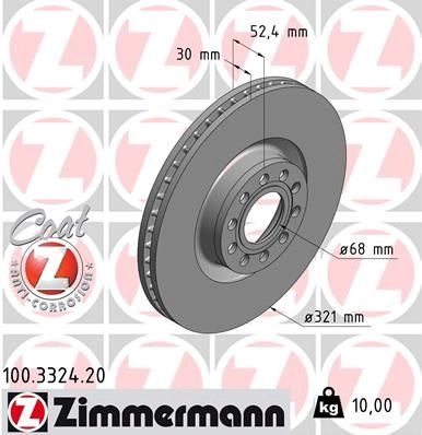 Тормозной диск ZIMMERMANN 100332420 903994 BNK08 BY изображение 0