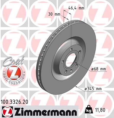Тормозной диск ZIMMERMANN 100332620 39 KQ4 903998
