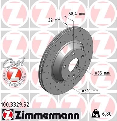 Тормозной диск ZIMMERMANN 904004 100332952 53 DMLPI изображение 0