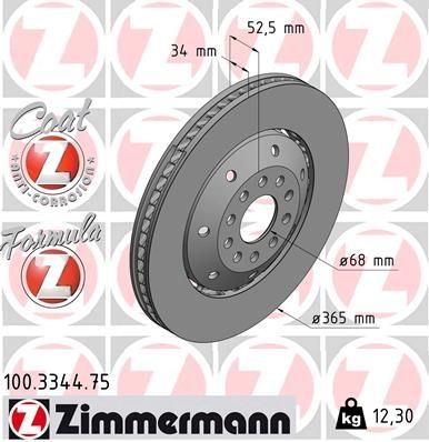 Тормозной диск ZIMMERMANN 54ZB H 904024 100334475