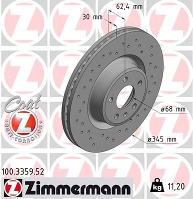 Тормозной диск ZIMMERMANN 100335952 F0Q EUSL 1437879591 изображение 0