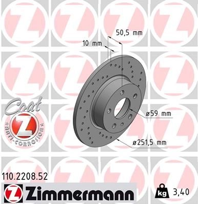 Тормозной диск ZIMMERMANN 904243 6 CVBLQ 110220852