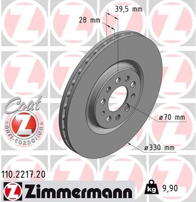 Тормозной диск ZIMMERMANN 904254 110221720 1BSGF G изображение 0