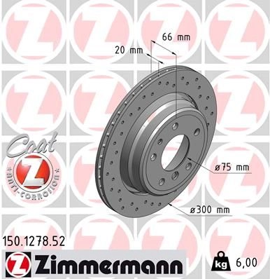 Тормозной диск ZIMMERMANN EKFR MB9 150127852 904314