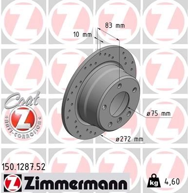 Тормозной диск ZIMMERMANN K0JO 1 150128752 904332