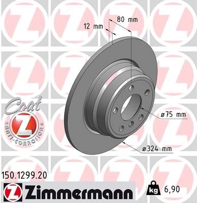Тормозной диск ZIMMERMANN 150129920 904355 TLY DTEF изображение 0