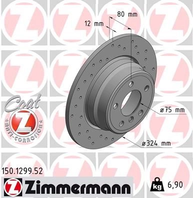 Тормозной диск ZIMMERMANN QTYH 2 904356 150129952