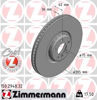 Тормозной диск ZIMMERMANN P26G 6Z 1437879634 150294832