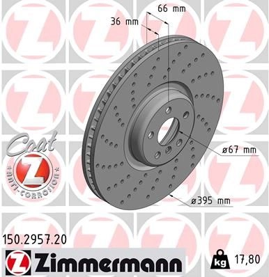 Тормозной диск ZIMMERMANN 0AY MHLZ 150295720 1211170085