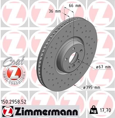 Тормозной диск ZIMMERMANN 150295852 Z99F Y0 1437879622
