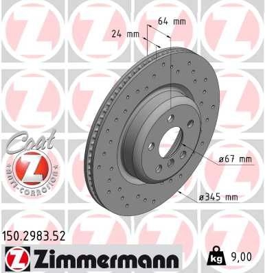 Тормозной диск ZIMMERMANN VW JO5 1440004128 150298352 изображение 0