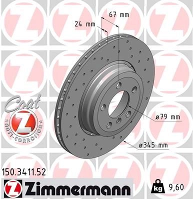 Тормозной диск ZIMMERMANN 904446 L5C ZZ 150341152 изображение 0