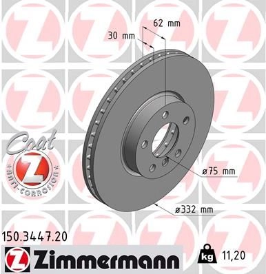 Тормозной диск ZIMMERMANN 150344720 HC JAXZ 904500 изображение 0