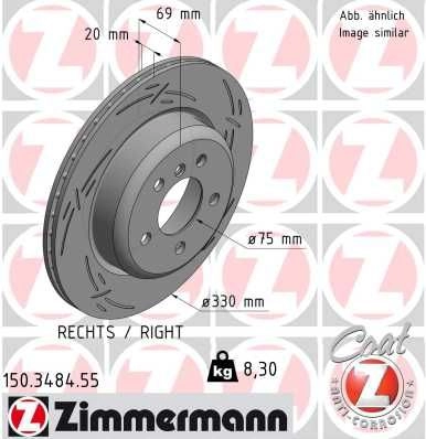 Тормозной диск ZIMMERMANN 1425045843 0LAR 4 150348455 изображение 0