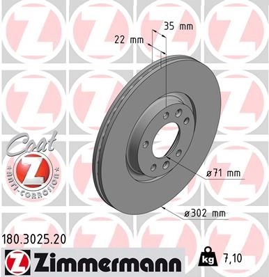 Тормозной диск ZIMMERMANN 180302520 904644 N8 55CX изображение 0