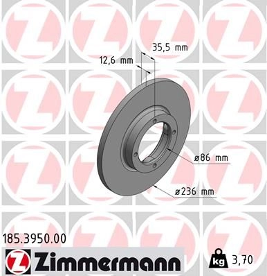 Тормозной диск ZIMMERMANN 904658 XF8Q F 185395000 изображение 0