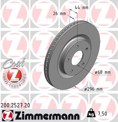Тормозной диск ZIMMERMANN 200252720 YGP 15R 904706 изображение 0