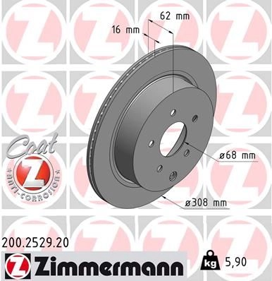 Тормозной диск ZIMMERMANN 904709 200252920 6N5 QY изображение 0