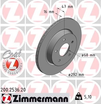 Тормозной диск ZIMMERMANN O G4DB 200253620 904718 изображение 0