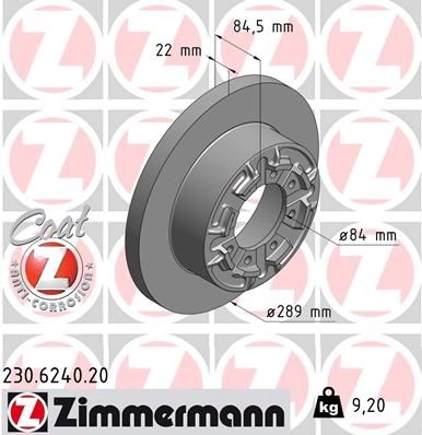 Тормозной диск ZIMMERMANN 905143 UXV0 T 230624020 изображение 0