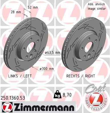 Тормозной диск ZIMMERMANN Y 5QVC 1438358175 250136053