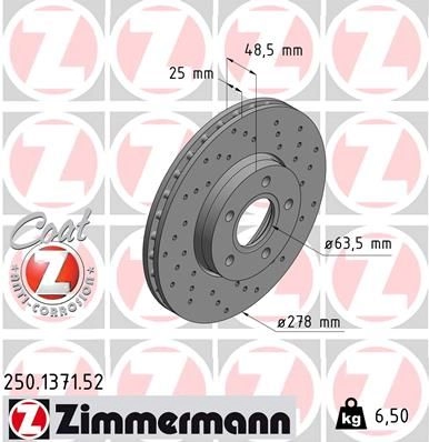 Тормозной диск ZIMMERMANN 7Z 15E 250137152 905835 изображение 0