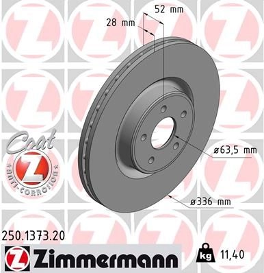 Тормозной диск ZIMMERMANN 250137320 905838 7 N6TIQ3