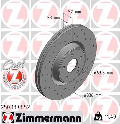 Тормозной диск ZIMMERMANN D4KEB 2 905839 250137352