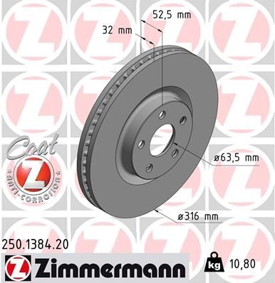 Тормозной диск ZIMMERMANN 250138420 LG9 N1 905850 изображение 0