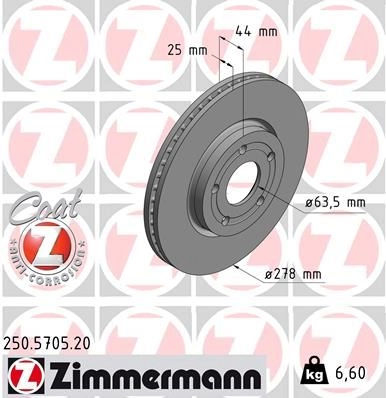 Тормозной диск ZIMMERMANN 250570520 9ZJ31 J7 1437930279 изображение 0