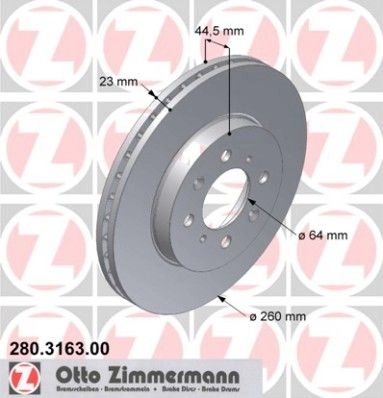 Тормозной диск ZIMMERMANN N9N CSJ9 906045 280.3163.00
