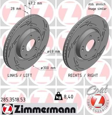 Тормозной диск ZIMMERMANN 1437930292 285.3518.53 EI Z99