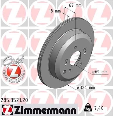 Тормозной диск ZIMMERMANN ZA0AWA 2 906130 285352120 изображение 0