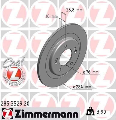 Тормозной диск ZIMMERMANN 906140 C GKGSB 285352920 изображение 0