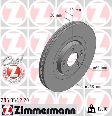 Тормозной диск ZIMMERMANN AYJ RLK6 1440004142 285354220