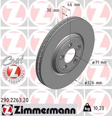 Тормозной диск ZIMMERMANN 290226320 DQK6 TRU 906158 изображение 0