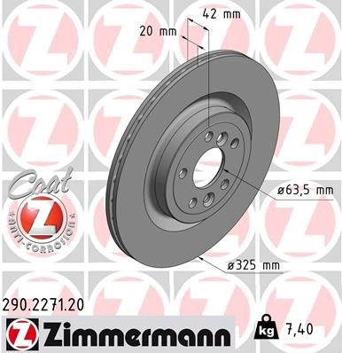 Тормозной диск ZIMMERMANN 290227120 1211190189 KER SQF изображение 0