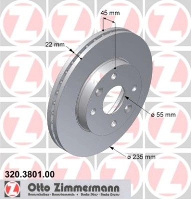 Тормозной диск ZIMMERMANN 906213 3 CXLC 320380100 изображение 0