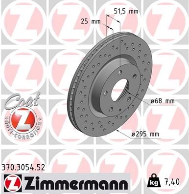 Тормозной диск ZIMMERMANN X49M X 370305452 1437878735