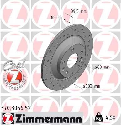 Тормозной диск ZIMMERMANN V X55X 1440004145 370305652