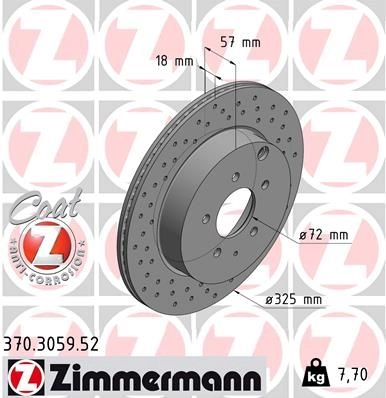 Тормозной диск ZIMMERMANN 370305952 K GIM81I 1211190891 изображение 0