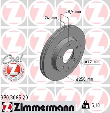 Тормозной диск ZIMMERMANN 1 P5V2A 906256 370306520