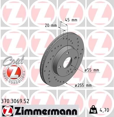 Тормозной диск ZIMMERMANN TG6G 8 906262 370306952