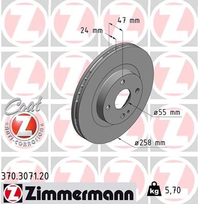 Тормозной диск ZIMMERMANN 2CLZ M 906264 370307120 изображение 0