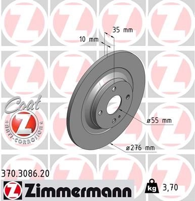 Тормозной диск ZIMMERMANN 906288 370308620 ZT06 Z3 изображение 0