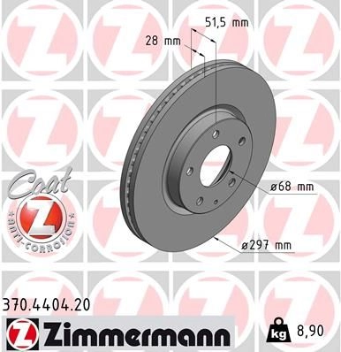 Тормозной диск ZIMMERMANN 1437877171 KQ OC1QL 370440420